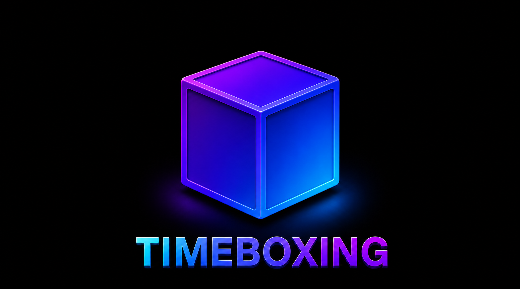 时间盒预览封面：蓝紫渐变立方体与 TIMEBOXING 字样。